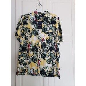 Margaritaville Hawaiian Shirt Island Wear Floral Parrots - Mens MEDIUM - NEW